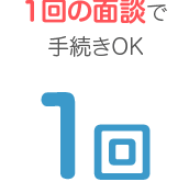 1回の面談・相談で手続きOK